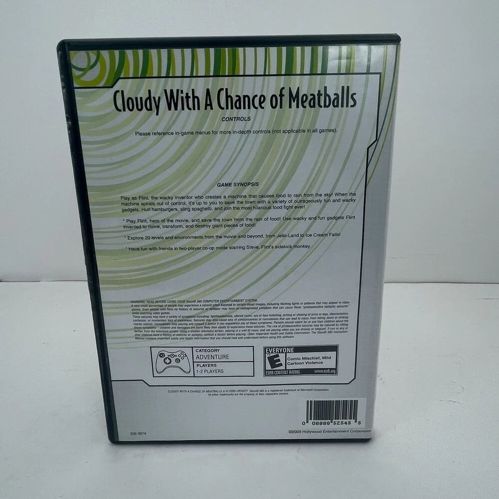 Cloudy With a Chance of Meatballs (Xbox 360, 2009) Complete W/ Manual